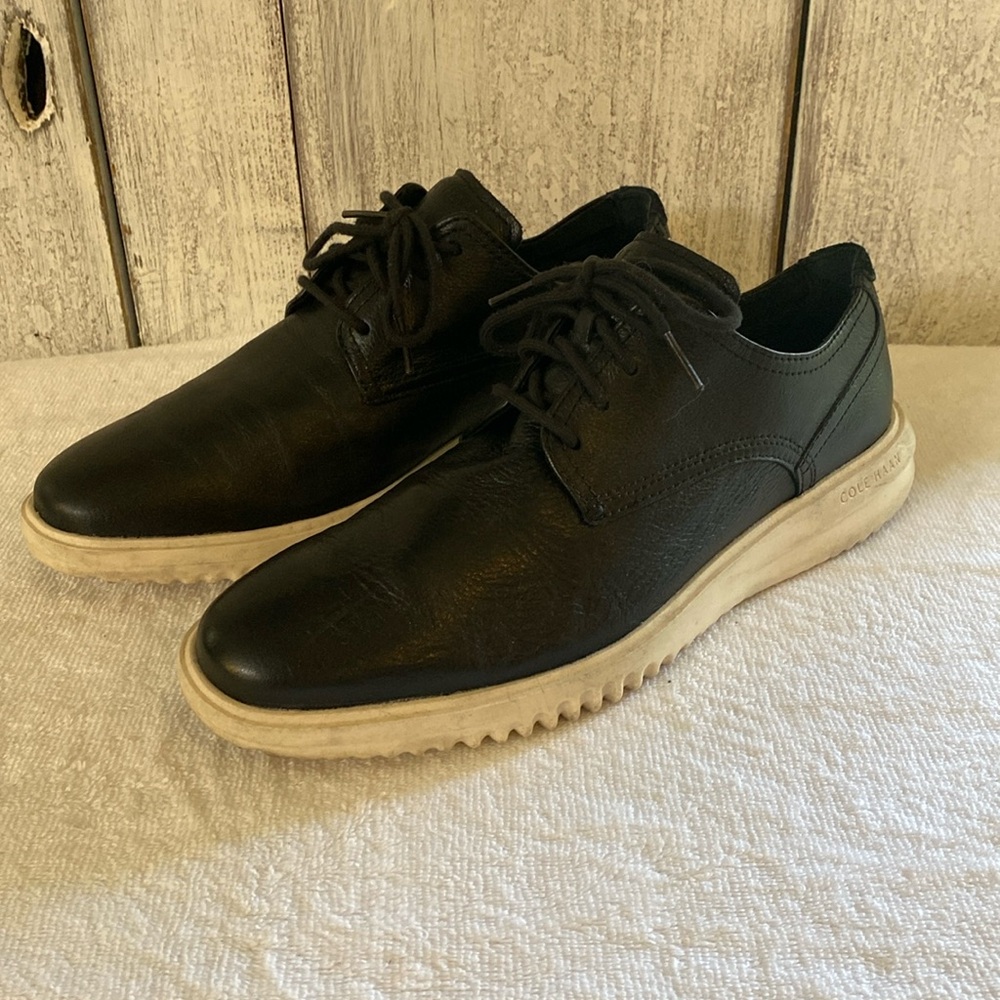 Zanzara Mens cole Haan black lace up leather sneakers size 8.5